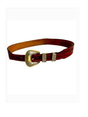 Unique Red Leather Cowgirl Belt